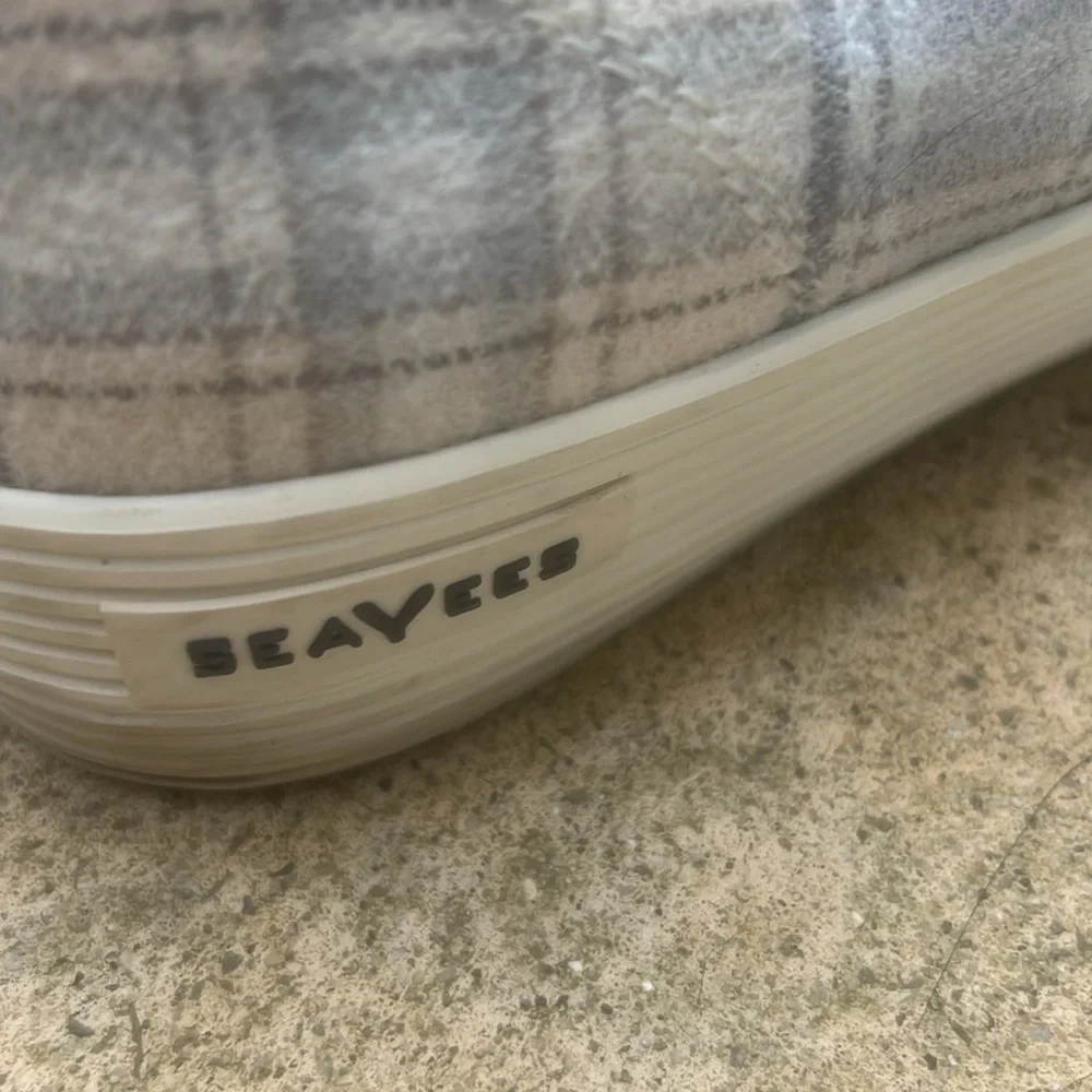 Seavees Women's Monterey Platform Dove Plaid Flannel Sneakers Women's Size 10